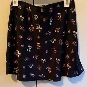 No Boundaries Black Floral Mini Skirt